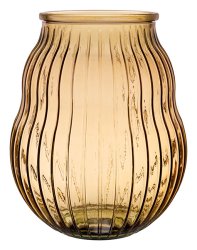 Hurricane Albania 35 Cm Umber - Hurricane vase - ribbed glass