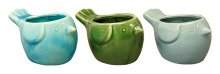 Bird Pot  Crackle Asst - Plant Pots 