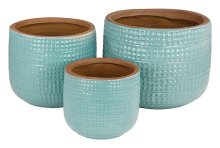 Indoor Dot Pot  S/3 Lt Grn - Plant Pot