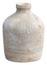 Stoneware Bottle 9" Antique Wh