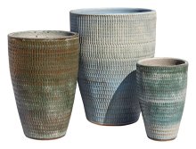 Slim Egg Pot Copper S/3 - wholesale plant pots - tall  pots