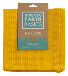 Dish Cloth Yellow 14"x14" Mixed