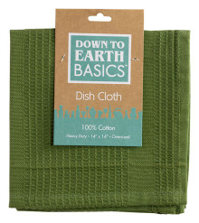 Dish Cloth Green 14"x14" Mixed