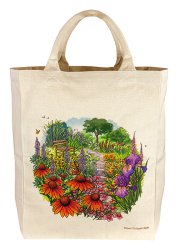 Canvas Tote Flower Garden Larg