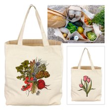 Market Tote Veggie Bouquet design with tulips
