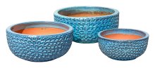 Riviera Flower Falling Grn S3- Stoneware Pots