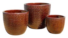 Riviera Braid Drk Brown S3 - Plant Pot