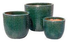 Riviera Braid Glass Green S3 - Stoneware Pots