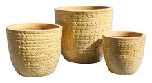Riviera Braid Bronze S/3  - wholesale stoneware - large pots