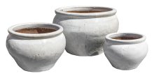 Riviera Medium Bowl White S/3 - Wholesale Stoneware Pots