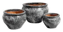 Riviera Medium Bowl Blk S/3 Stoneware Pots - wholesale Pots