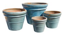 Riviera Roma Lt Blue S/4 - Wholesale Stoneware - Large Pots