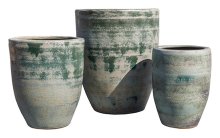 Tall Rev Rim Egg Pot Copper S/ - wholesale- stoneware pots