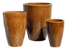Slim Egg Pot Honey S/3 -wholesale plant pots - tall pots