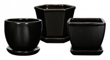 Ceramic Pots Asst Black