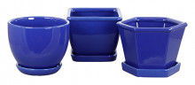 Ceramic Pots Asst Blue