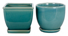 Ceramic Pots Asst 7" Turquoise