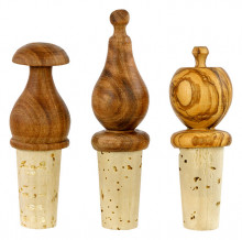 Olive Wood Bottle Tops With Corks