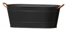 Matte Black Oval Planter 16"