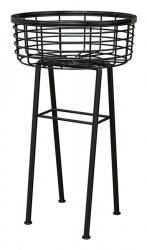Basket Plant Stand 20" Black