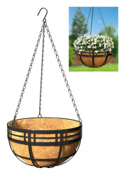 Hanging Basket Mission 14" Blk