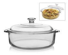 Baker's Basics 2qt Casserole glass bakeware- wholesale