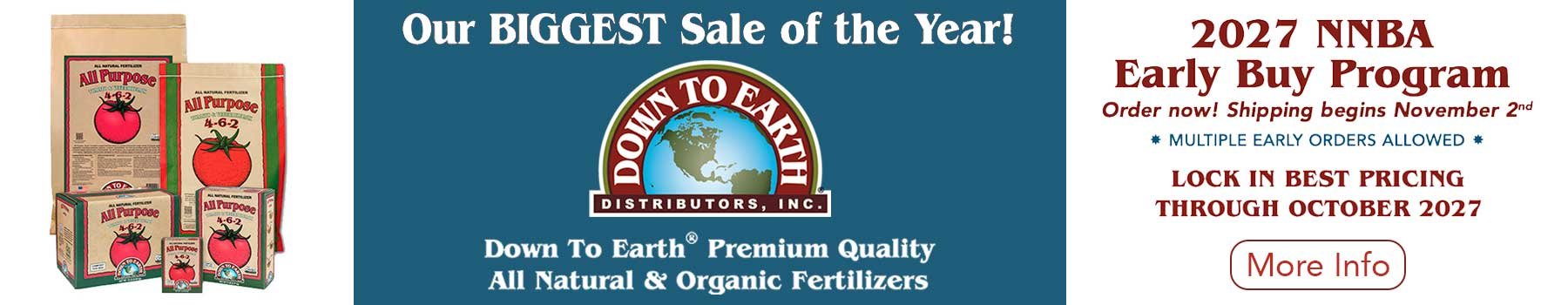Down To Earth® Fertilizer Early Buy NNBA
