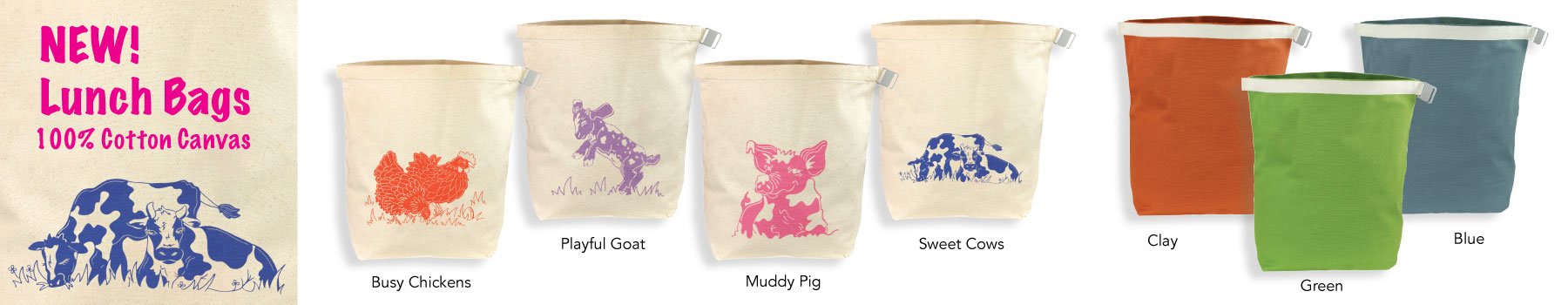 New Textiles- Canvas Lunch Bags