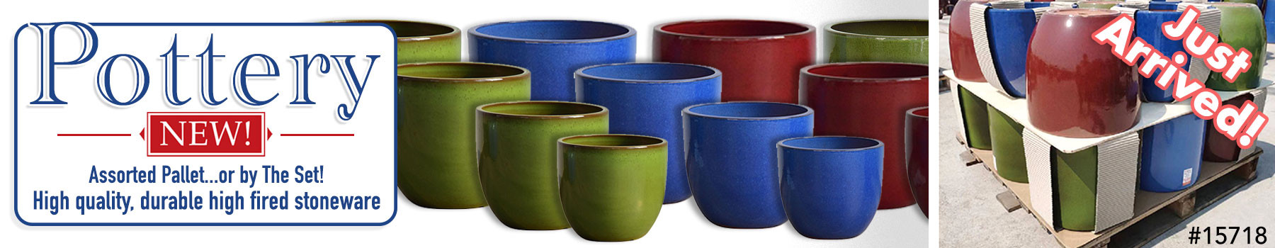 New Pottery By the Pallet, High Quality Stoneware