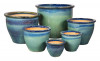 Stoneware Blue/gn S/6