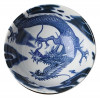 Bowl 8.25" White W/blue Dragon