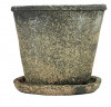 Rustic Cement W/saucer 8" Gray