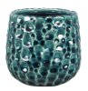 Coral Pot 3"  Crackle Blue
