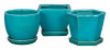 ~ceramic Pots Crackle Turq