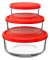 Bowl Set/3 W/red Lids
