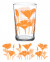 Poppy Glass - California Poppy design -vintage juice glass-cottagecore