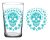 Vintage Skull Turq. 7oz glass - glassware - wholesale