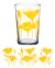 Vintage juice glass -Yellow Poppy Glass 7oz -cottagecore