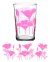 Vintage Pink Poppy Glass 7oz - Vintage Glass