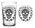 Vintage Skull Black Glass 7oz glassware- wholesale