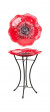 Red Poppy Birdbath W/stand 16"