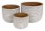 Indoor Hatched S/3 White -plant pot