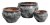 Riviera Medium Bowl Blk S/3 Stoneware Pots - wholesale Pots