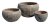 Riviera Onda Blk Coral S/3 Stoneware Pots