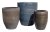 Tall Rev Rim Egg Pot Black S/3 - wholesale pots -stoneware pots