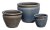 Tall Belly Braid Pot Black S/3 - wholesale pots - stoneware pots