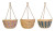 Reclaimed Fabric & seagrass Hanging Baskets - Wholesale